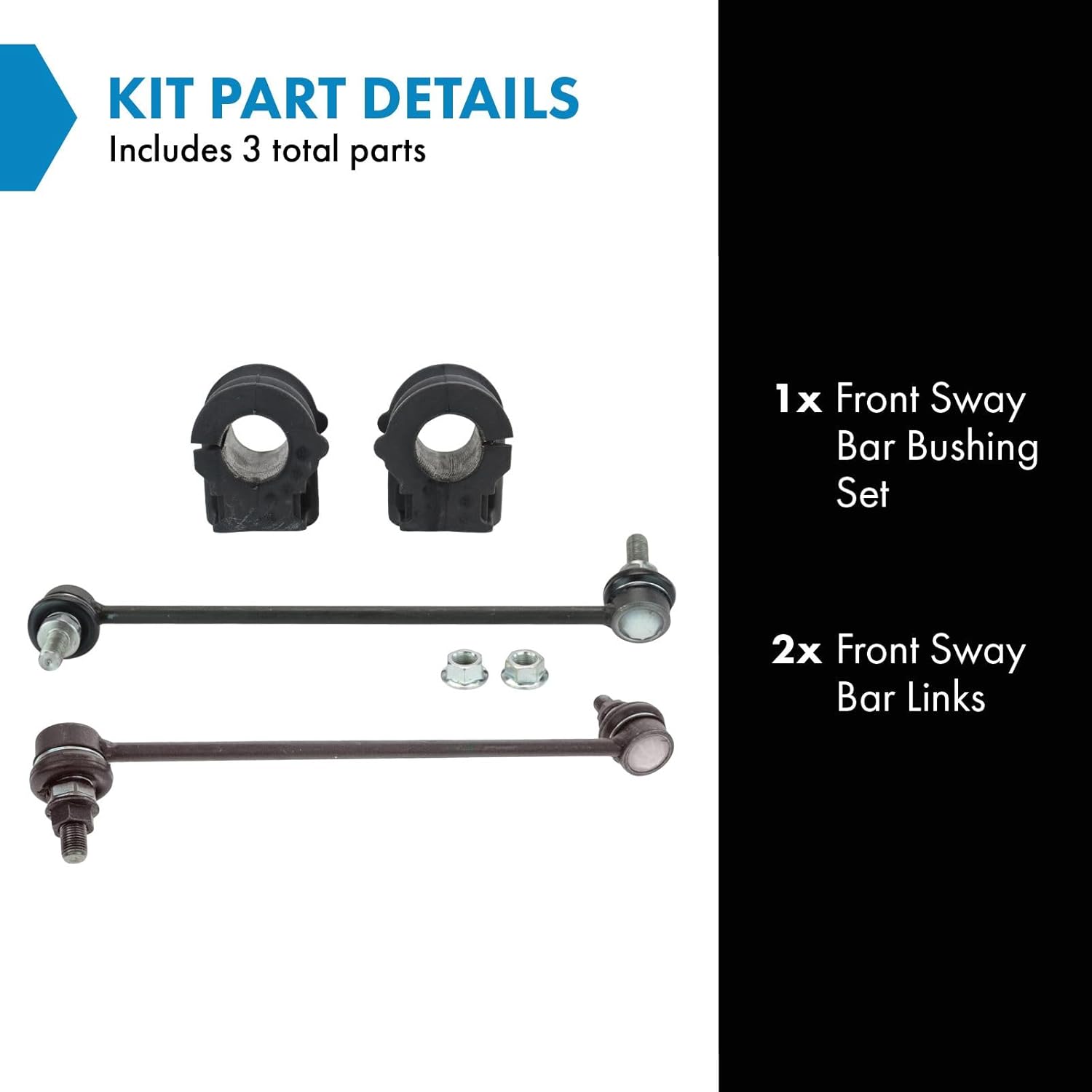 TRQ Front Suspension Kit Sway Bar Bushing Set Sway Bar Stabilizer Link Compatible with 2013 INFINITI JX35 2014-2019 QX60 2009-2019 Nissan Maxima 2013-2019 Pathfinder