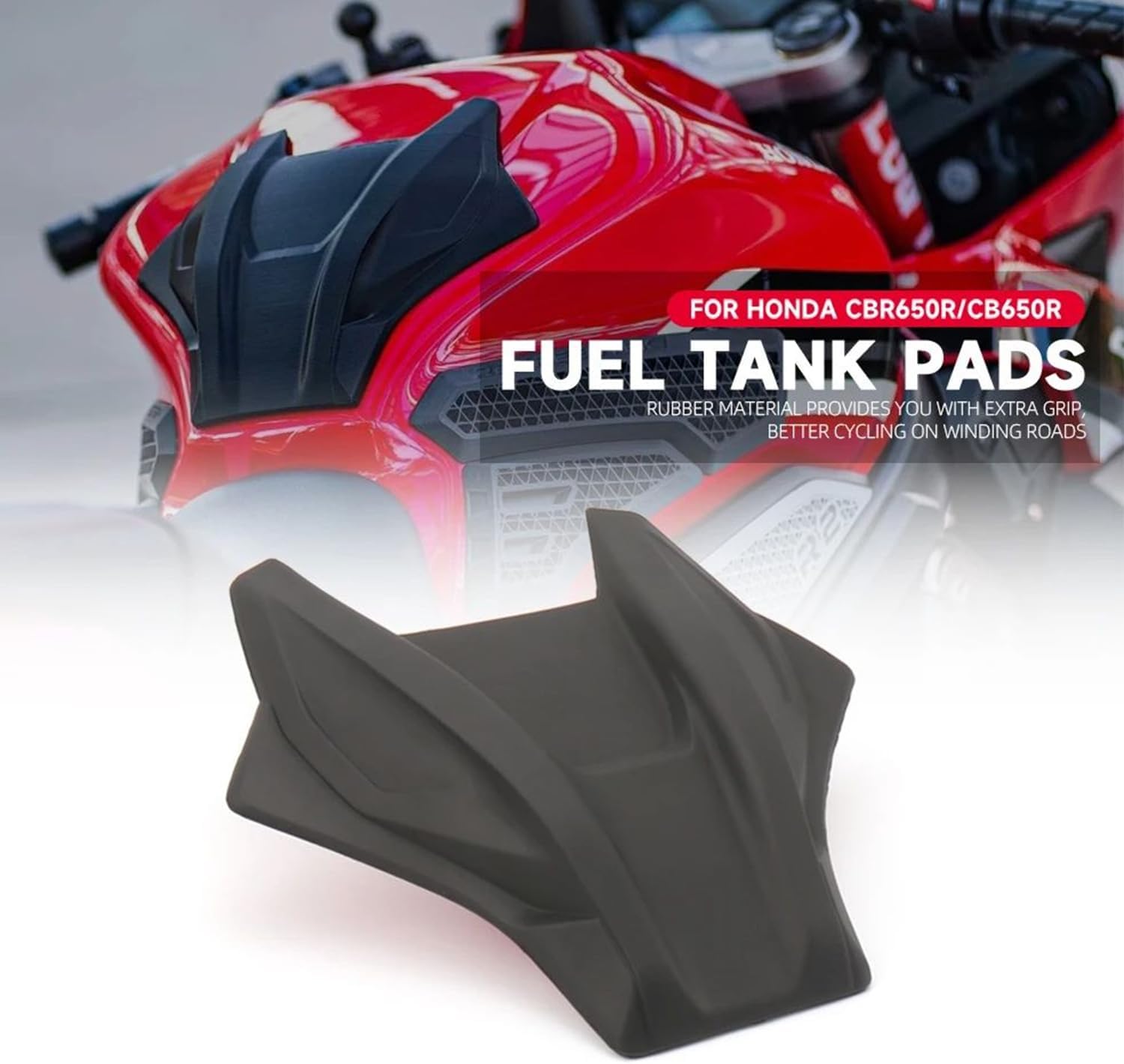 New Side Tank Pads Sticker Compatible with CB650R CBR650R CB CBR 650 R 650R 2019-2023 Motorcycle Accessories Anti-Slip Side Middle Fuel Oil Tank Pad Protector Decals Sticker Pads (Middle)