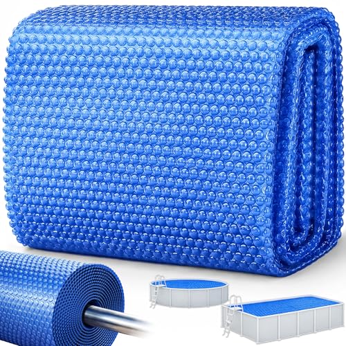 tillvex Telo Termico per Piscina - circolare e rettangolare | Pellicola solare spessore 120 µm | Telo solare tagliabile | Riscaldamento piscina per riscaldamento acqua (600x400 cm, Blu)