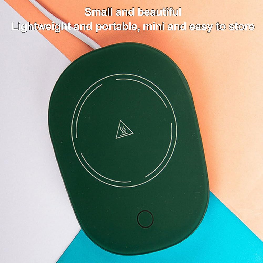Scalda Tazza USB,Scalda Tazza,Scaldatazze da Caffè,Scaldatazze Bevande,Sottobicchiere Elettrico,Utilizzabili per Caffè,Latte,Tè,Acqua,Regalo di Natale,Ldeale per la Stagione Invernale (Verde)