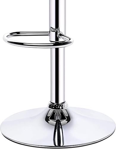 Miniatura 7 de Topeakmart Taburetes de bar modernos de altura ajustable, taburete giratorio de piel sintética, silla trasera de isla de cocina, taburete giratorio