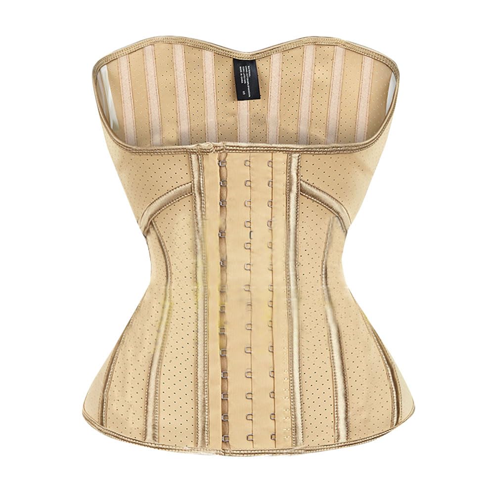GUOCU Donna Cintura Dimagrante Lattice con Stecche in Acciaio Corsetto Sottoseno Fitness Modellamento Allenamento Sport del Corpo con Chiusura a Gancio Regolabile