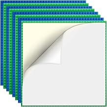 8 Pack Peel-and-Stick Building Baseplates, 10x10 Classic Building Boards - 100% Compatible with All Major Brands of Toy Building Sets, Sturdy Stacking Play Table Top, Blue/Green