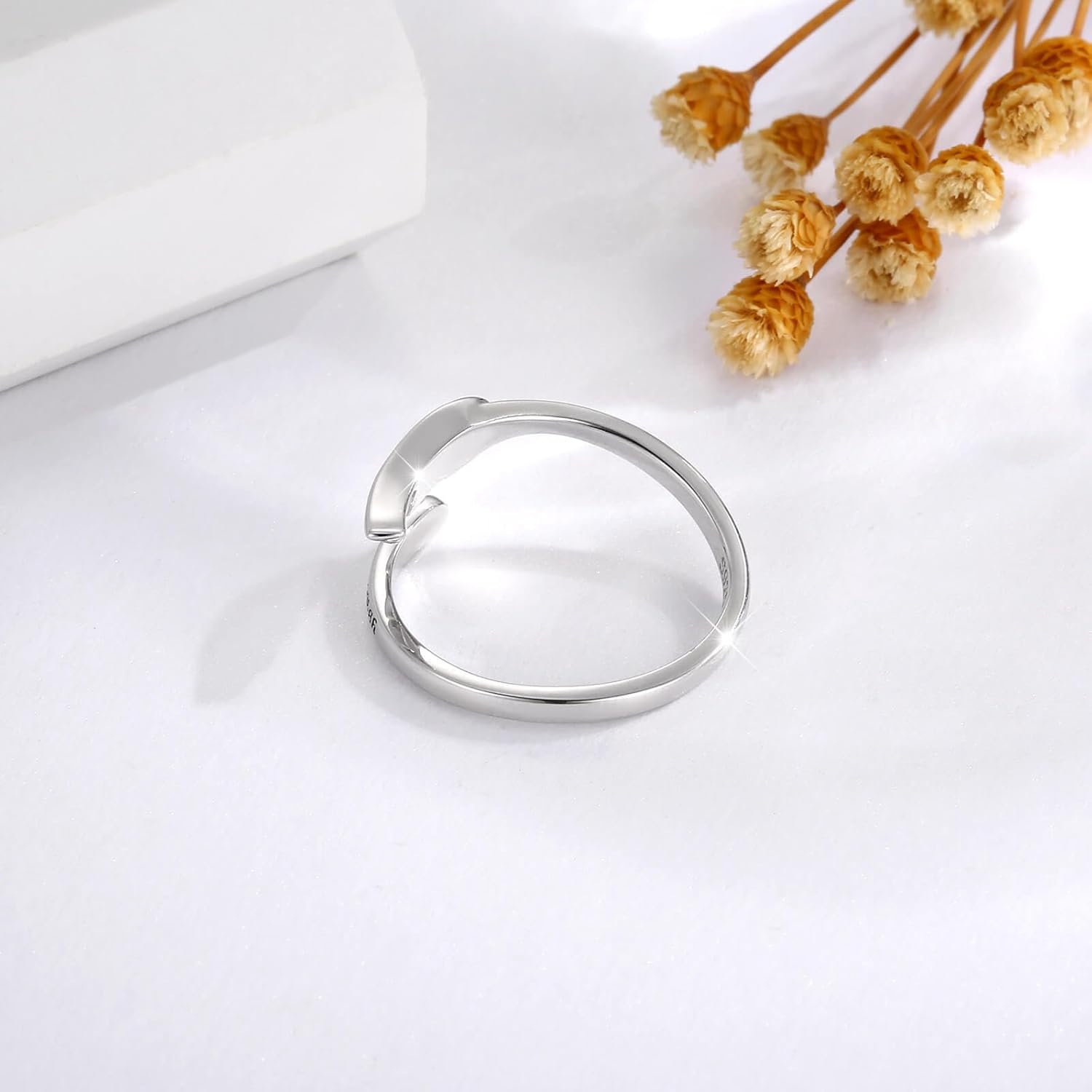 I Am Enough Ring for Women 925 Sterling Silver-Adjustable Inspirational Ring with Angel Wing-Jewelry Personality Encouragement Gifts for Her - Image 6