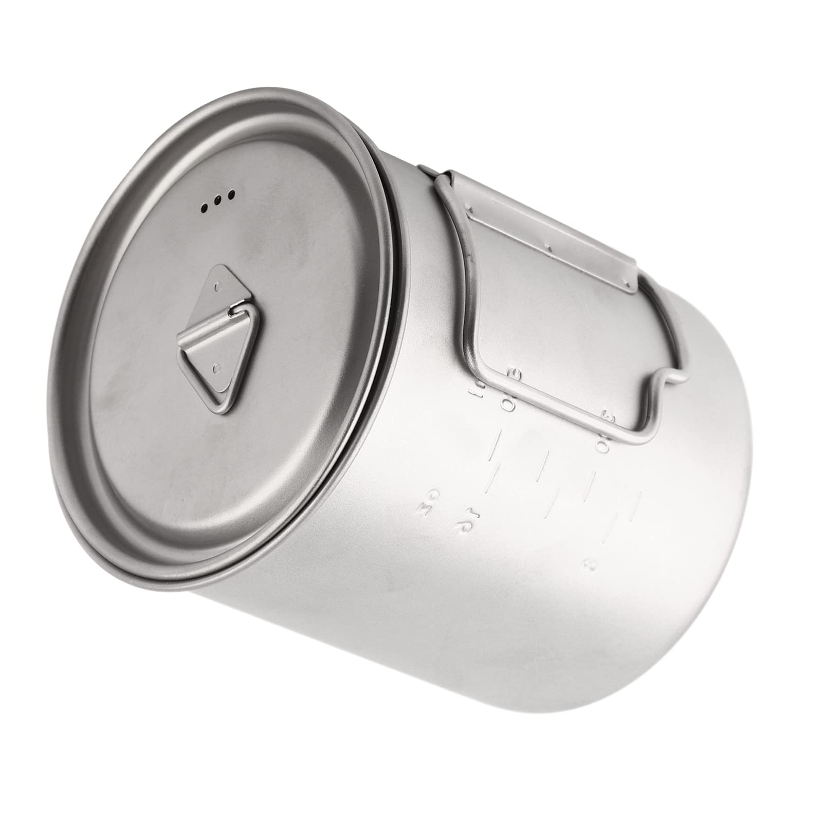Changor Tasse de Camping en Titane avec Poignée Pliable, Design Compact et Léger pour les Activités de Plein Air, 1 X Tasse, 1 X Couvercle (750 ml)