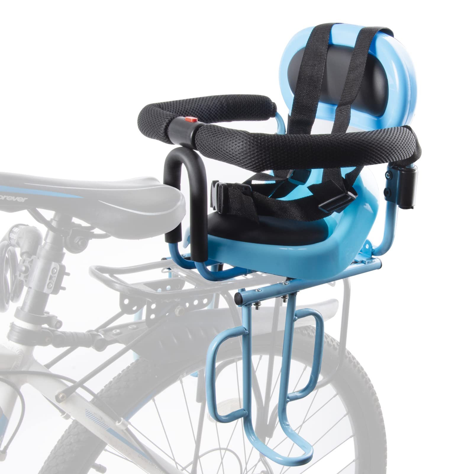 Photo 1 of **SEE NOTES**
OUSEXI Rear Child Bike Seat, Rear Mounted Kids Bike Seat with Seat Cushion, Back Child Seat Blue