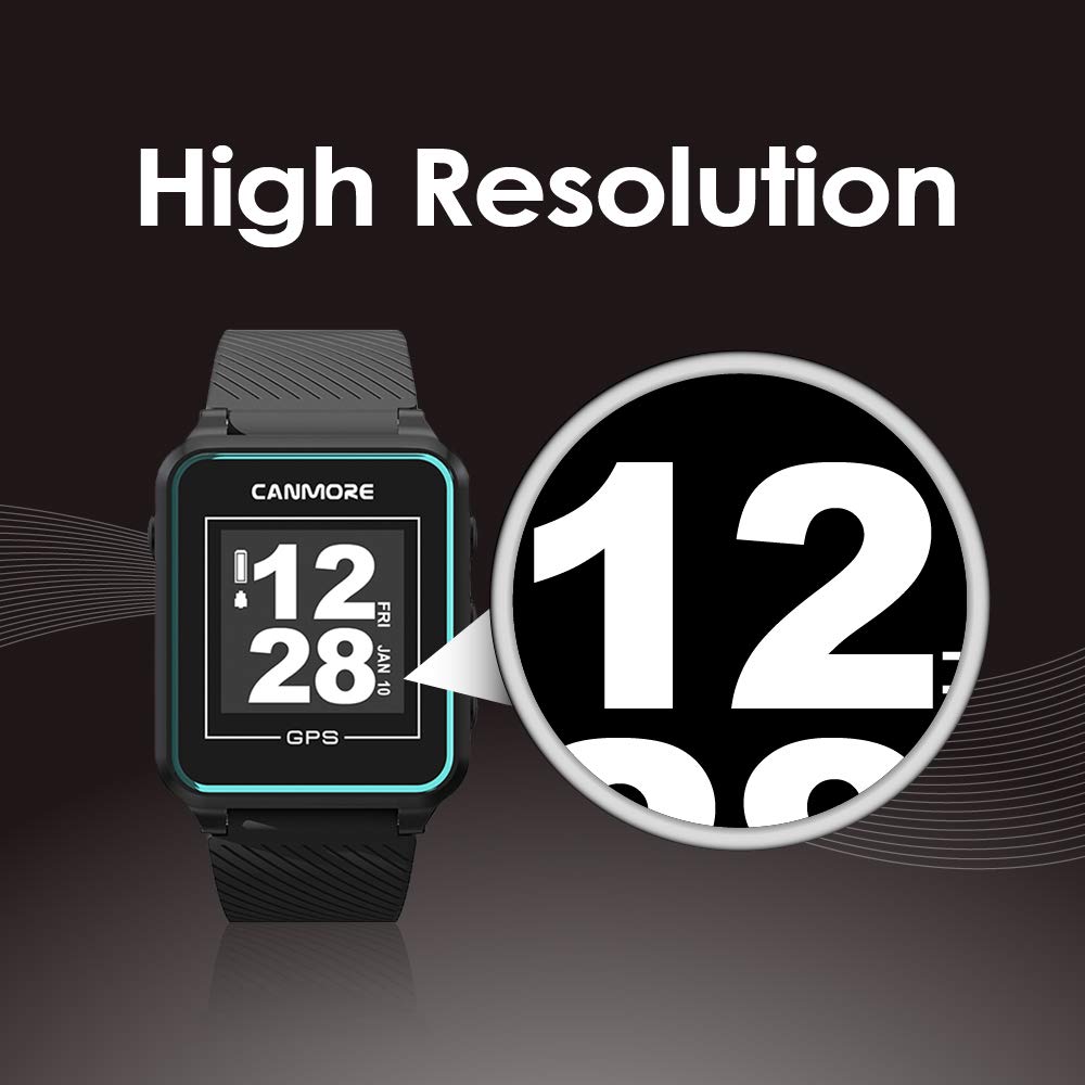 CANMORE TW353 Orologio GPS da Golf per Uomo e Donna, Display LCD ad Alto Contrasto, Oltre 41.000 Campi Precaricati in Tutto il Mondo, Accessorio da Golf Essenziale e Leggero, Turchese/Nero