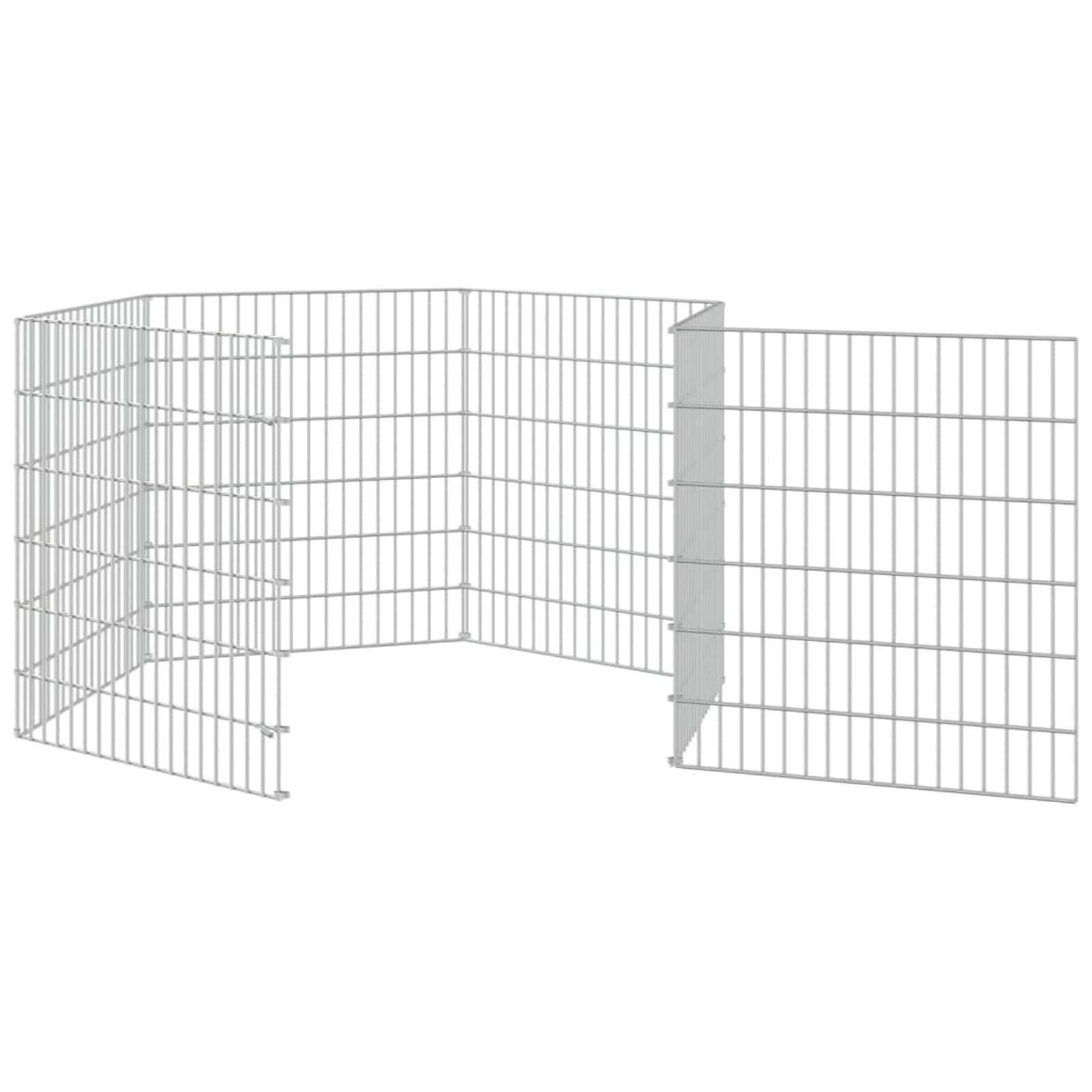 ZEYUAN Jaula para Conejos 6 Paneles, Jaula Cobaya, Corralito para Perros, Vallas para Perros, Valla para Mascotas, Recinto para Conejos, Hierro galvanizado 54x60 cm