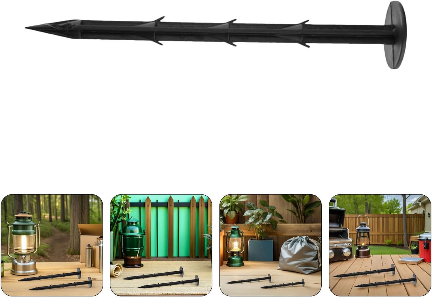 20pcs Heavy Duty Tent Ground Pegs Plastic Stakes for Outdoor Camping and Gardening, Lightweight Black Pp Tent Stakes with Reliable Support and Wear Resistance