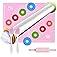 Rolling Pin and Pastry Baking Mat Set, Rolling Pin with Thickness Rings, Stainless Steel Dough Roller for Baking Fondant, Piz