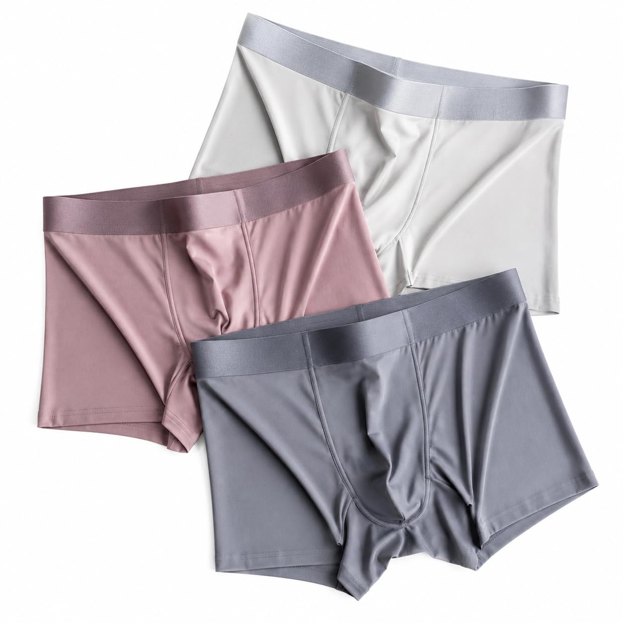 Men's Seamless Underwear Pack of 3 Soft Breathable Boxer Briefs-picture-29