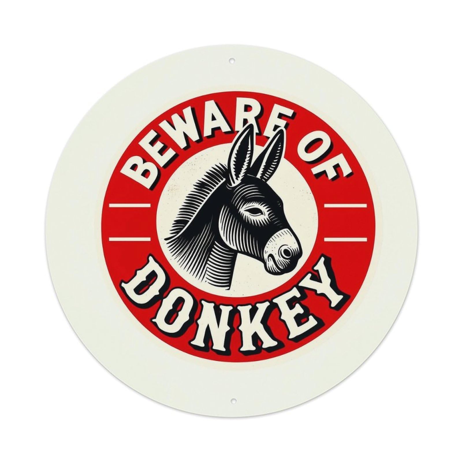 Beware Of Donkey Warning Sign Tin Sign Metal Poster Vintage Metal Signs for Home Man Cave Bar Cafe Kitchen laundry room Wall Decorations 8x8 inches
