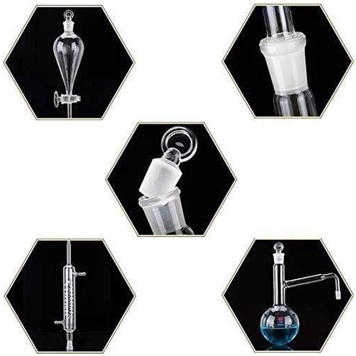 Unité De Distillation Set Verrerie De Laboratoire Industrial Science Distiller 500 Ml, Alambic Distillation Alcool, Alambic Pour Huiles Essentielles