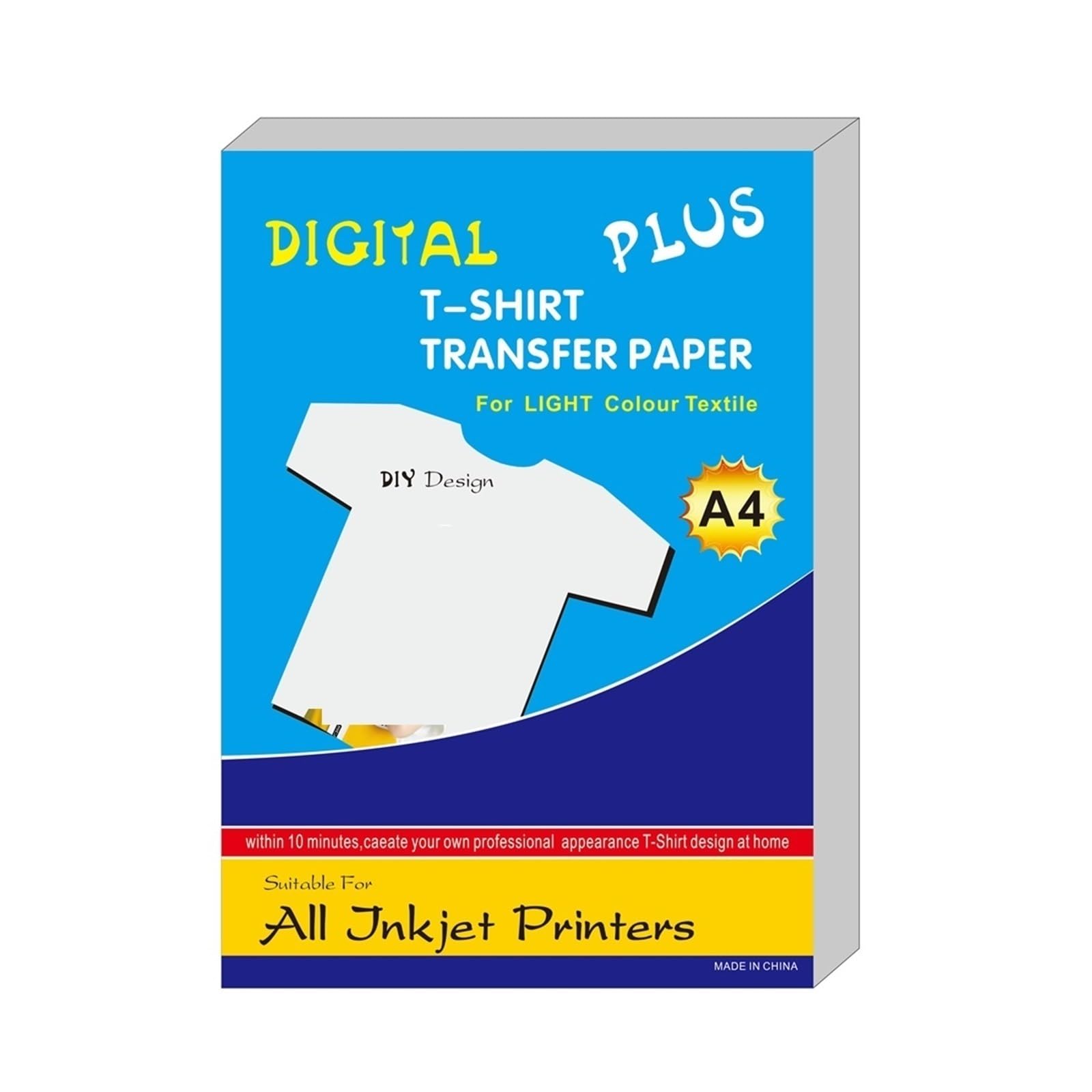 DAVBIR Camiseta de Tela de algodón con Cuello Redondo, Papel de Transferencia de Calor, Transferencia por sublimación de Alta Temperatura, Papel de Color Claro Oscuro A4 Perfection (Color : 100Sheets