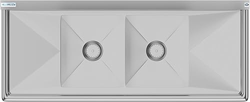 Vista 9 de KoolMore - SB141611-12B3 - Fregadero de cocina comercial NSF con 2 escurridores, tamaño del tazón, 14 x 16 x 11 pulgadas, color plateado