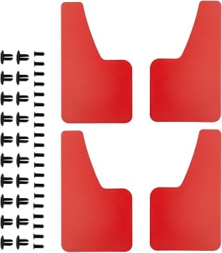 Car Mud Flaps Compatible with Fiesta 5 6 7 RS ST ST150 ST180 ST200 ST-LINE ST500 Zetec S Rally Guard Cover Splash Flaps MudguardsRed