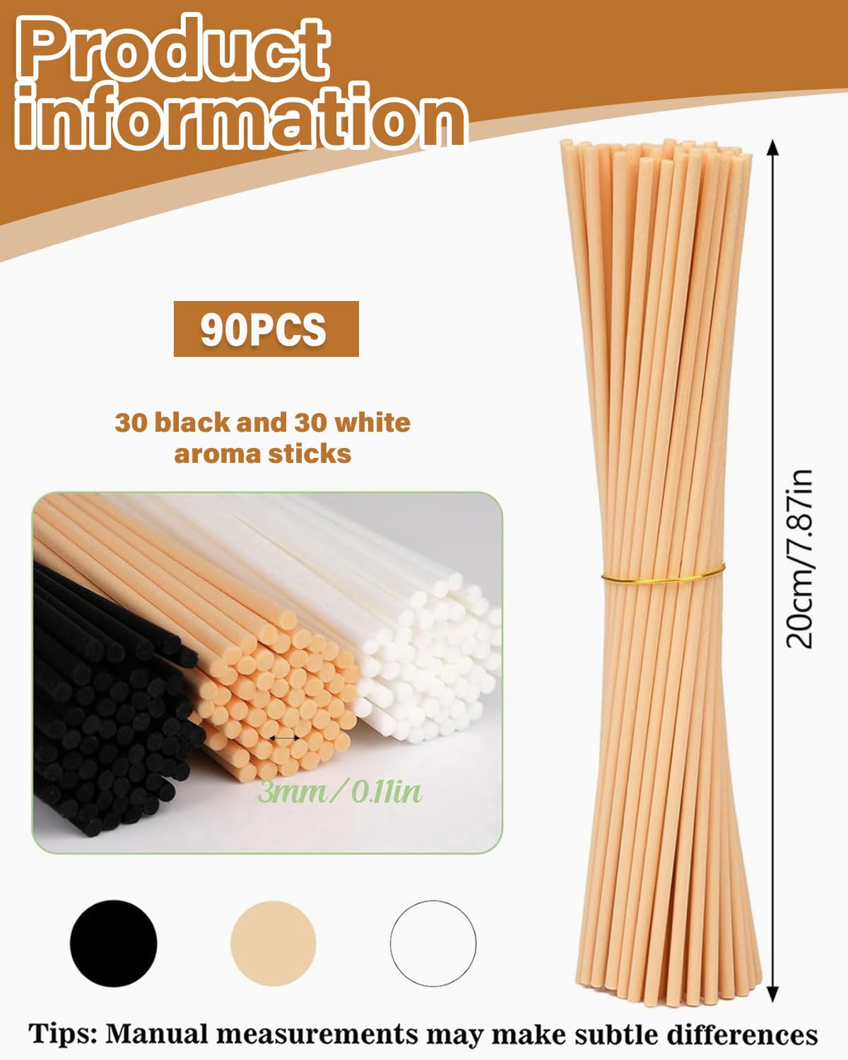 90pcs Varillas difusoras de caña, varillas ambientador,Paquete de Recambio para ambientadores, Varillas de ratán para ambientadores, Varillas de Repuesto para ambientadores de habitación
