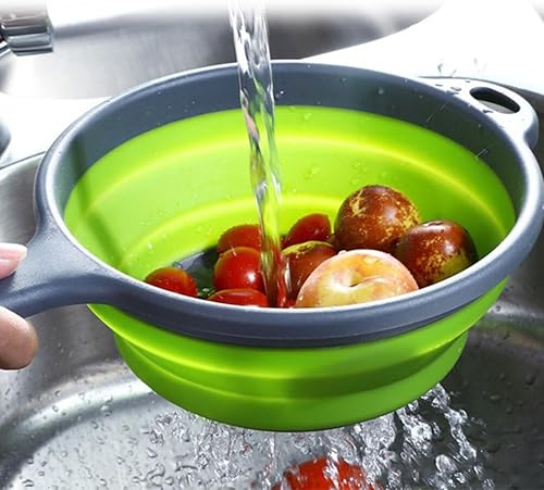 Miniatura 7 de Operitacx Colador plegable plegable de plástico para fregadero, colador de pantalla para fregadero, cesta plegable, colador de pasta, colador de