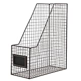 Brown Mesh Wire Metal Magazine Rack/Mail Holder/Document File Folder Storage Basket w/Label Holder