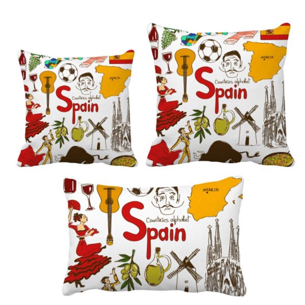 Housse de coussin Espagne canapé décoratif motif traditionnel