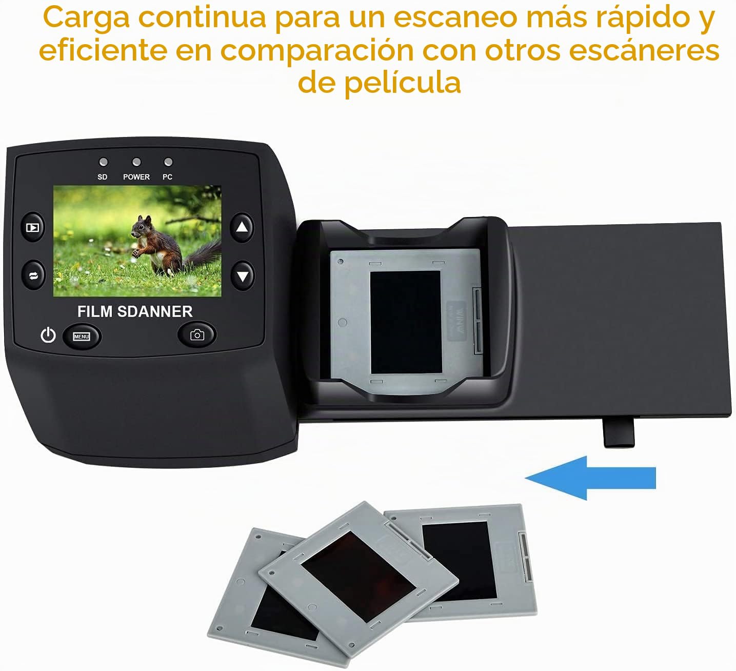 DIGITNOW! Escáner de negativos y diapositivas 2,4" LCD 3600 ppp 35/135 mm JPEG