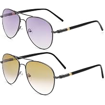 2 Pairs Spring Hinge Invisible Bifocal Reading Glasses UV400 Protection Sunglasses Outdoor Readers Driving Eyeglasses