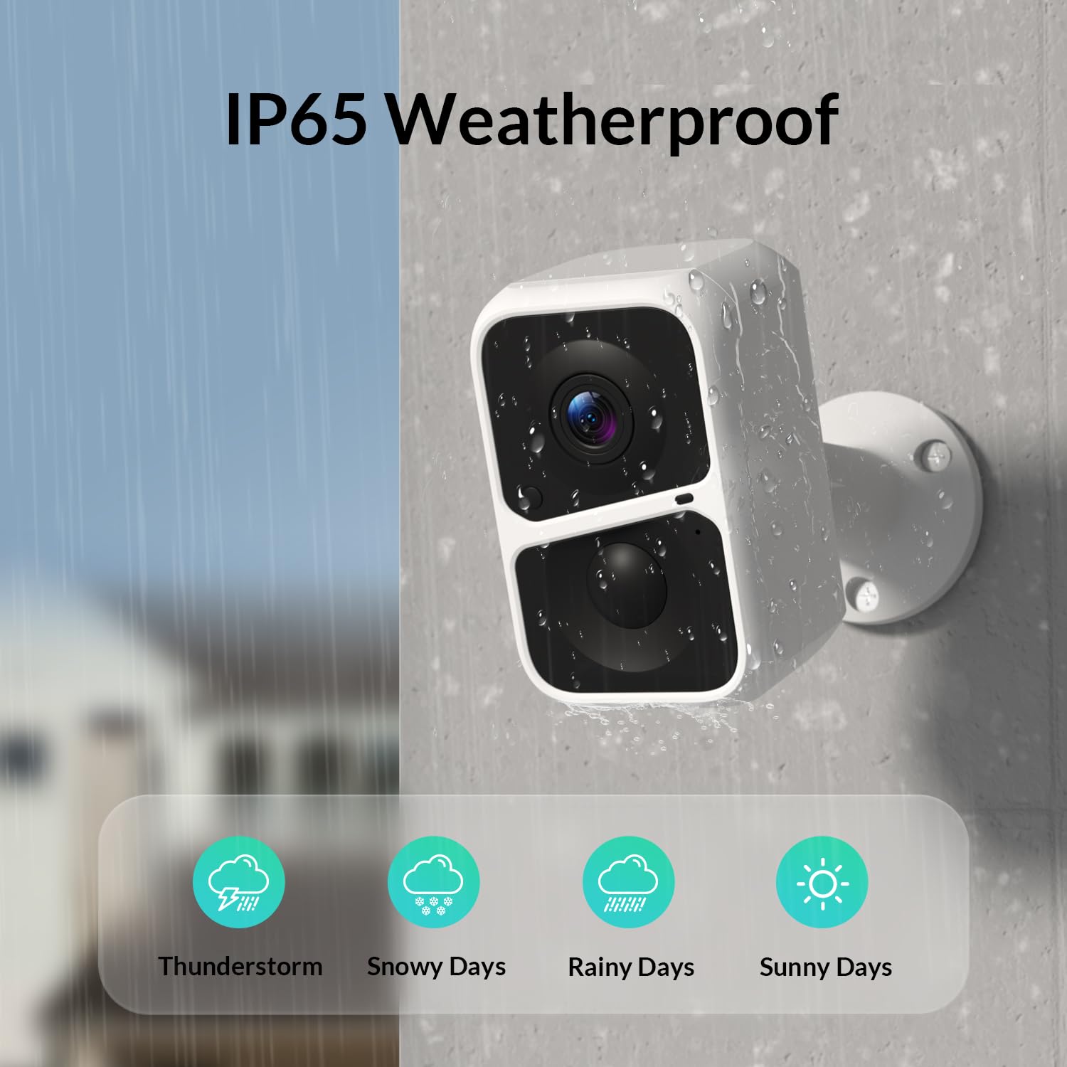 Telecamera di sicurezza wireless 2K, alimentata a batteria, per esterni e interni, con rilevamento del movimento AI, visione notturna a colori, audio bipolare