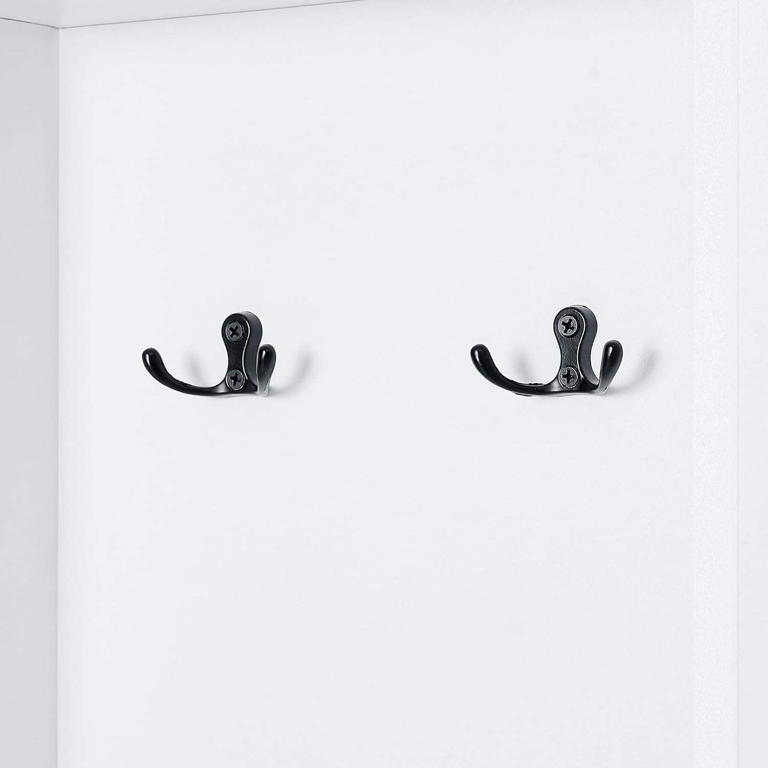 Tall Bathroom Storage Cabinet, Freestanding Linen Tower with Adjustable Shelves and Hook, Slim Floor Cabinet for Bathroom, Living Room, Office (White + Medium Density Fiberboard)