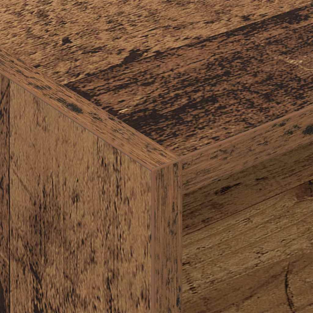 Armario de almacenamiento para discos de vinilo con aspecto de madera envejecida, estantería de vinilo para colección LP, 78,5 x 35 x 45 cm, de madera, con 6 estantes para sala de estar
