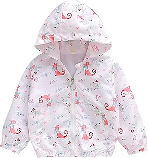 Casaco infantil à prova de vento para meninos e meninas, jaqueta corta-vento com capuz e zíper