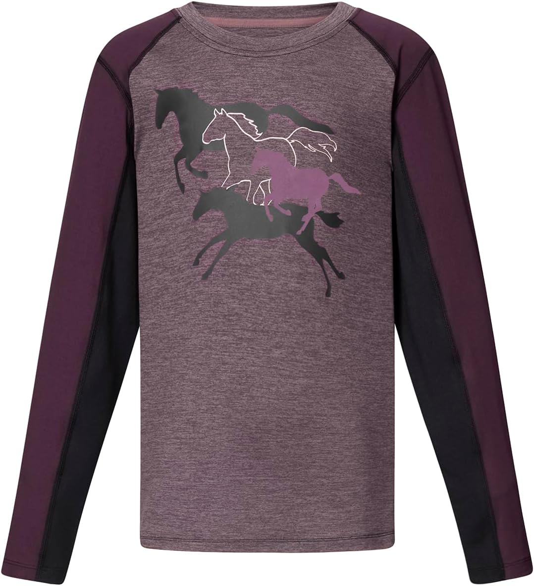 Kerrits Kids Round Up Equestrian Base Layer Top – Moisture-Wicking Kids Horse Riding Shirt, Great for Layering