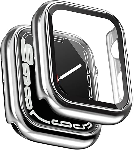 ORIbox Funda rígida de policarbonato con protector de pantalla de vidrio templado compatible con Apple Watch Series 3 y Apple Watch Series 2,