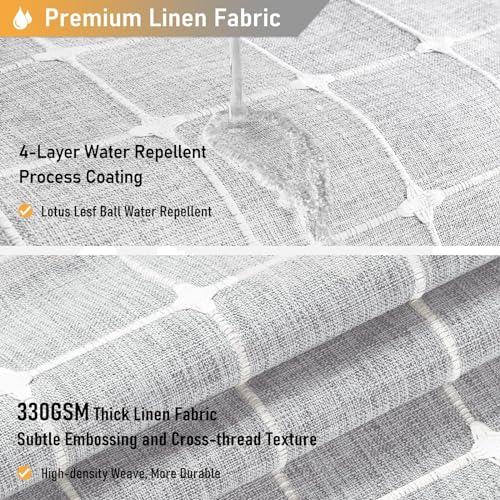 Image of BTTN Stall Shower Curtain - 60x84 Long Boho Farmhouse Linen Weighted Fabric Cloth Shower Curtain Set with 10 Plastic Hooks, Narrow Bohemian Country Decorative Shower Curtains for Bathroom - Grey /Gray