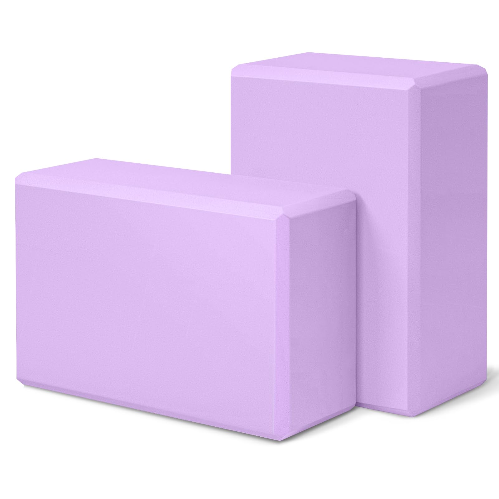 Yoga Block 2 Pack 9"x6"x3", Sturdy Yoga Foam Blocks, High Density & Non Slip Surface for Pilates & Stretching, Fitness Accessories for Stability &