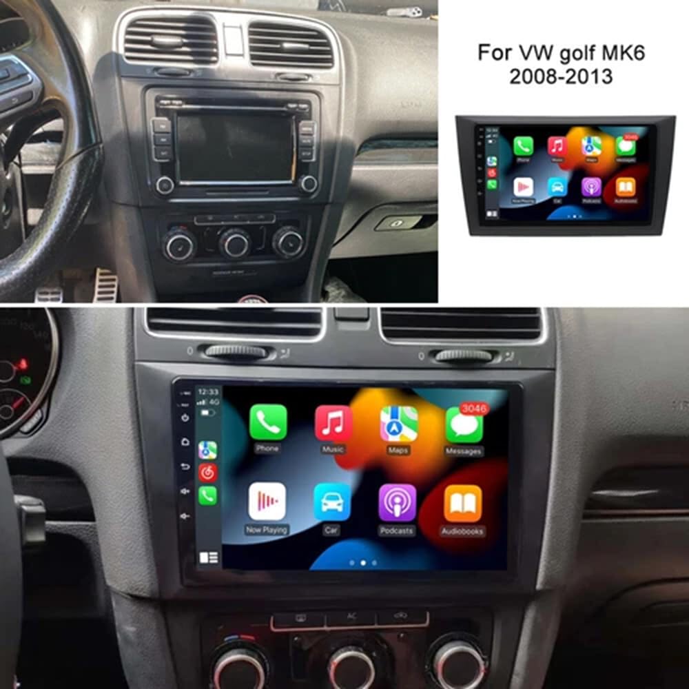 Radio samochodowe 2 Din do VW Golf 2006-2013 MK6 Nawigacja GPS 7-calowy wyświetlacz IPS Car Display Android 14 Radio samochodowe Bluetooth z Carplay Android Kamera cofania Mirror Link FM/RDS SWC 2+32G