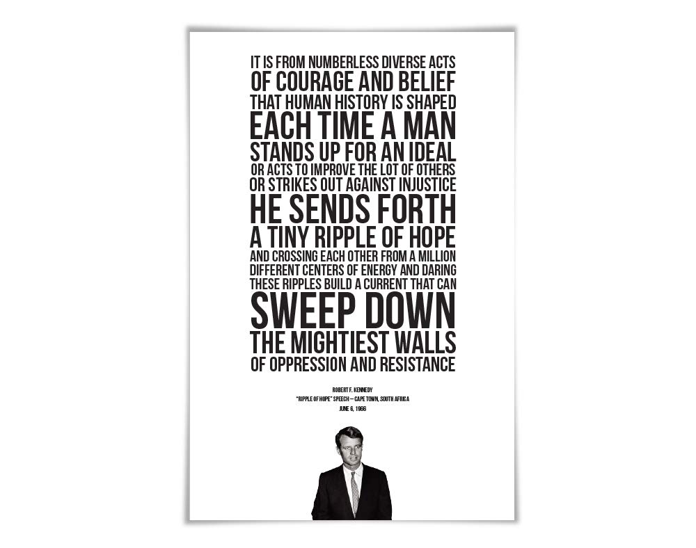 Amazon.com: Folio Creations Robert Kennedy Ripple of Hope Speech Quote Art  Print. 8 Sizes. Political Activism. Courage Oppression Resistance : Home &  Kitchen