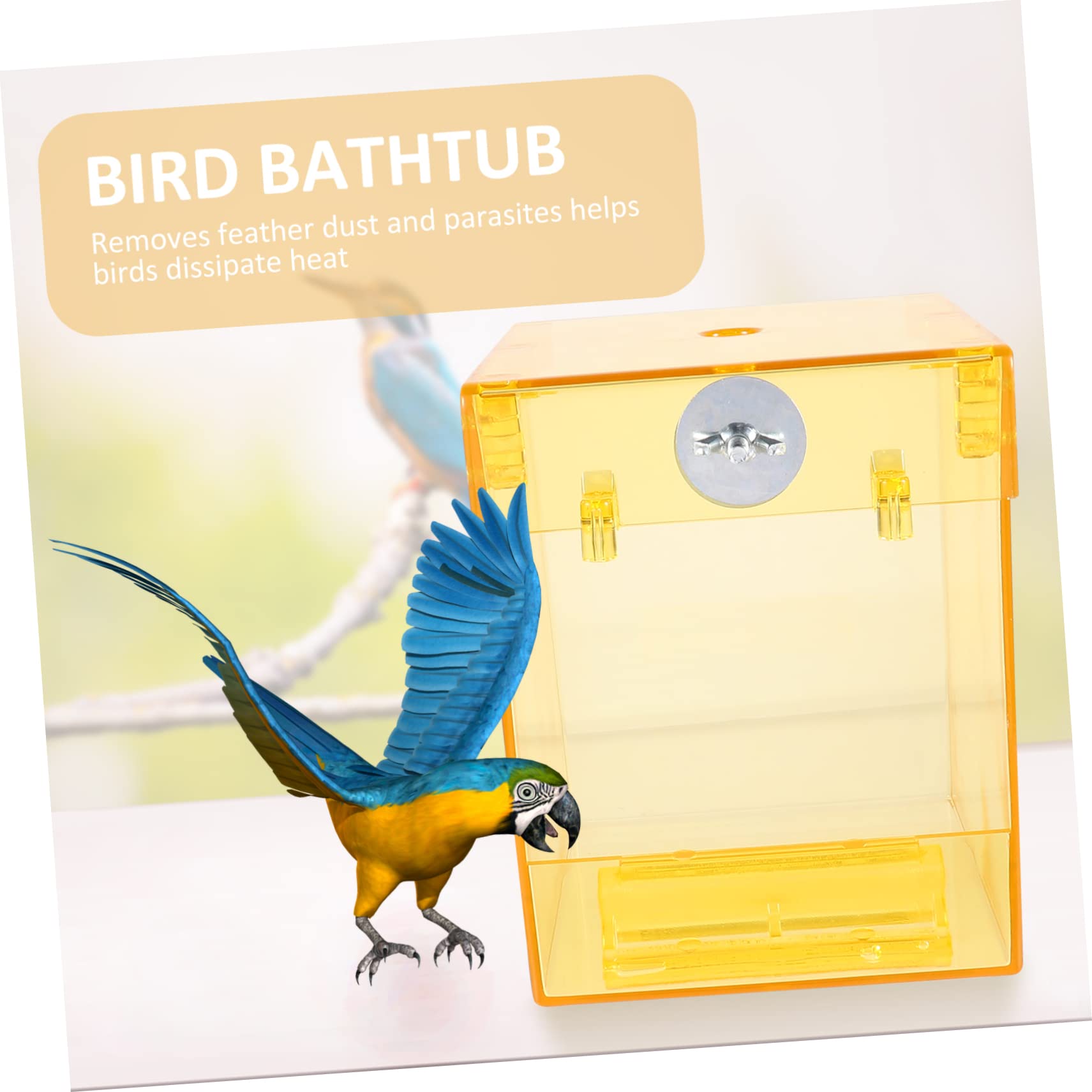 HANABASS Parrot Bath Box Transparent Pet Shower Basin for Budgies Parakeets and Cockatiels Reduces Stress and Provides Bathing Experience Design No Leak Easy