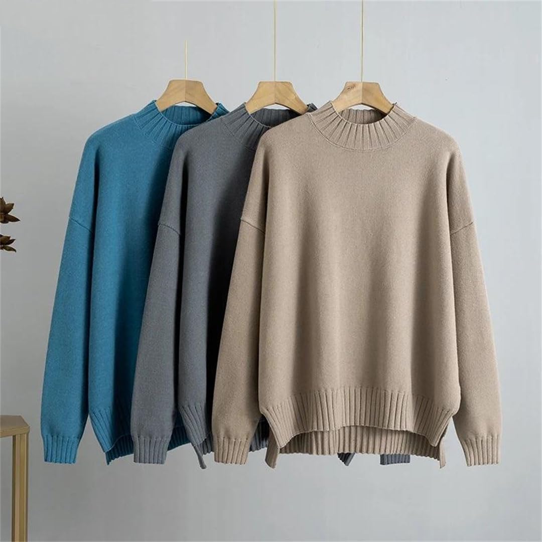 Vogrtcc Maglione da Donna Autunno Inverno Top Maglione Casual Ampio Lavorato A Maglia Oversize di Base