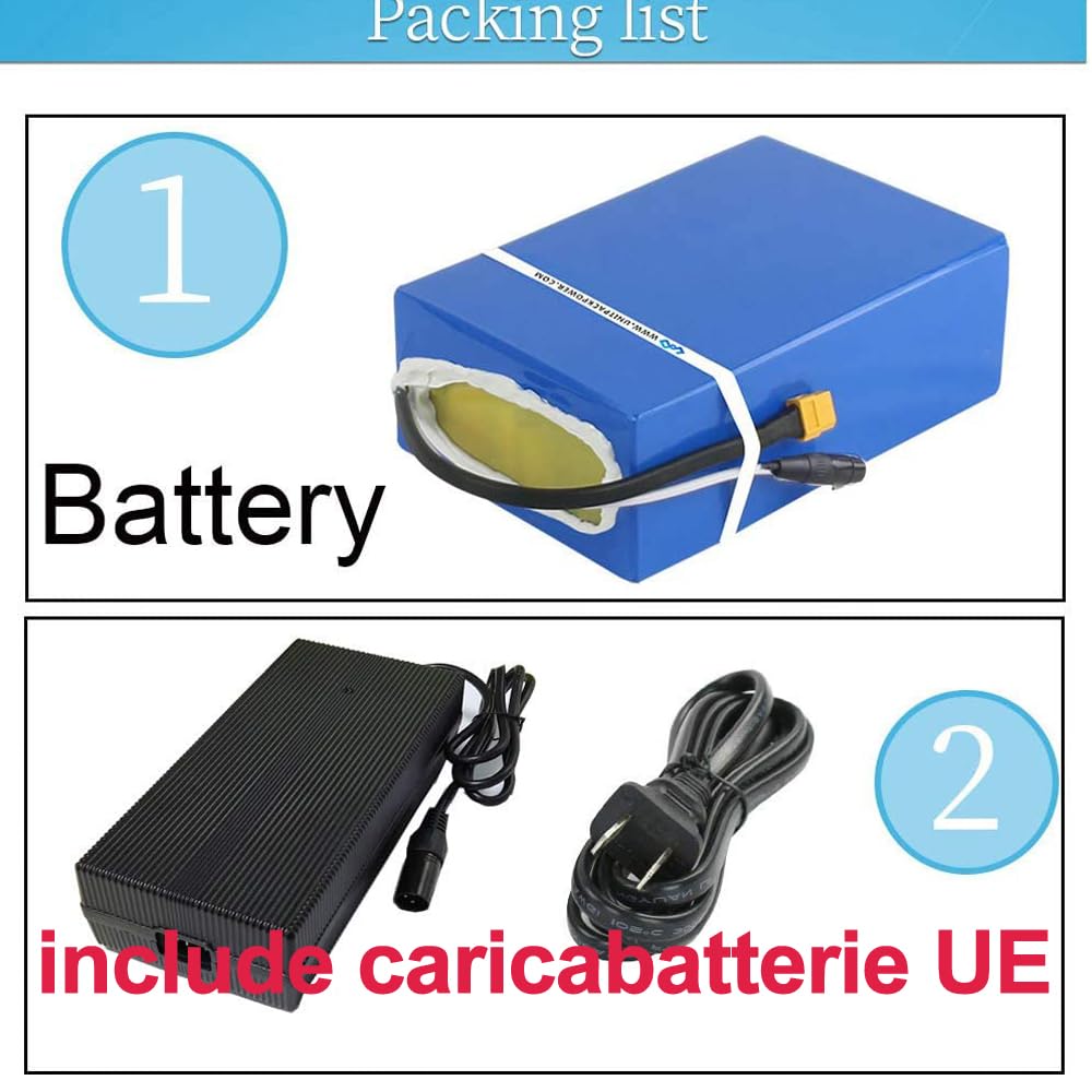 Batteria 48V 24Ah al litio a lungo raggio da per bici elettrica scooter elettrico - Batteria per kit motore 48Volt 1500W 1000w 750W