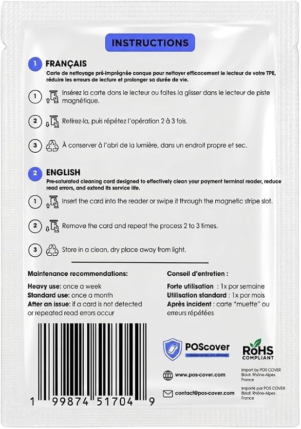 Tarjeta de limpieza reutilizable para lector de tarjetas miniatura 4