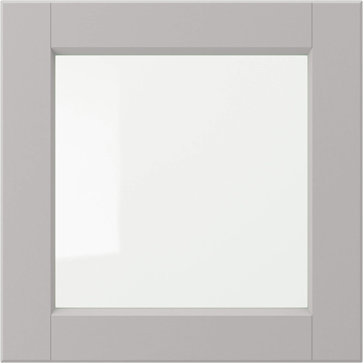LERHYTTAN Glass door, light grey, 40x40 cm