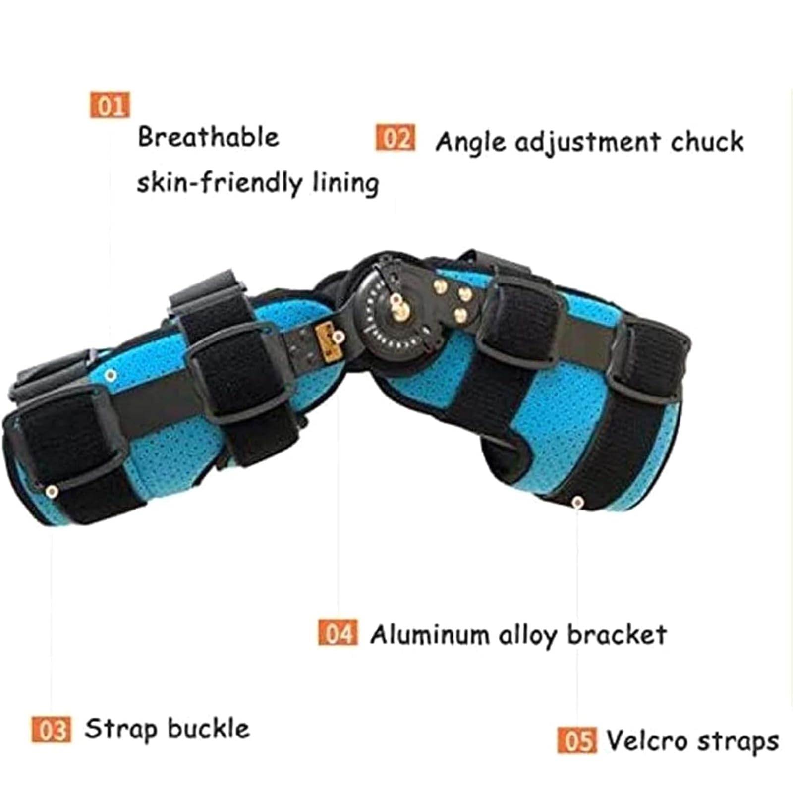 Rodillera Unisex Ajustable con Bisagras, Estabilizadora De Pierna, Rodillera Postoperatoria, para Estabilización De Recuperación De Ligamentos Cruzados Anterior (Lca), Li,Left