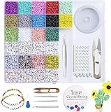 Perlen zum auffädeln Paket enthalten: 26 Farben,1*Pinzette,1 * Rolle Schmuckfaden,1 * Schere,2*Perlennadel,5 * Karabinerverschluss,40*Spaltring