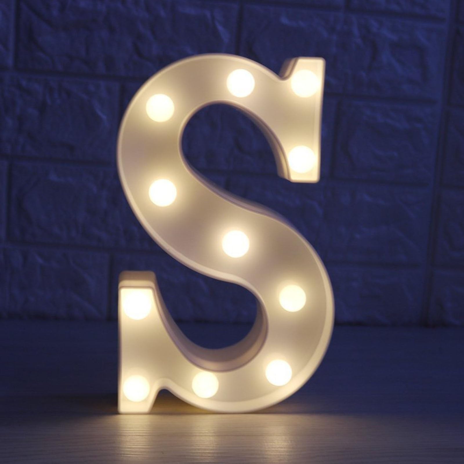Marquee Letter Lights Sign Warm White LED Light Up Numbers 18th, 30th, 50th Birthday Party for Home Party Wedding Decoration (Color : Letter S, Size : 22.5cm/8.85in)