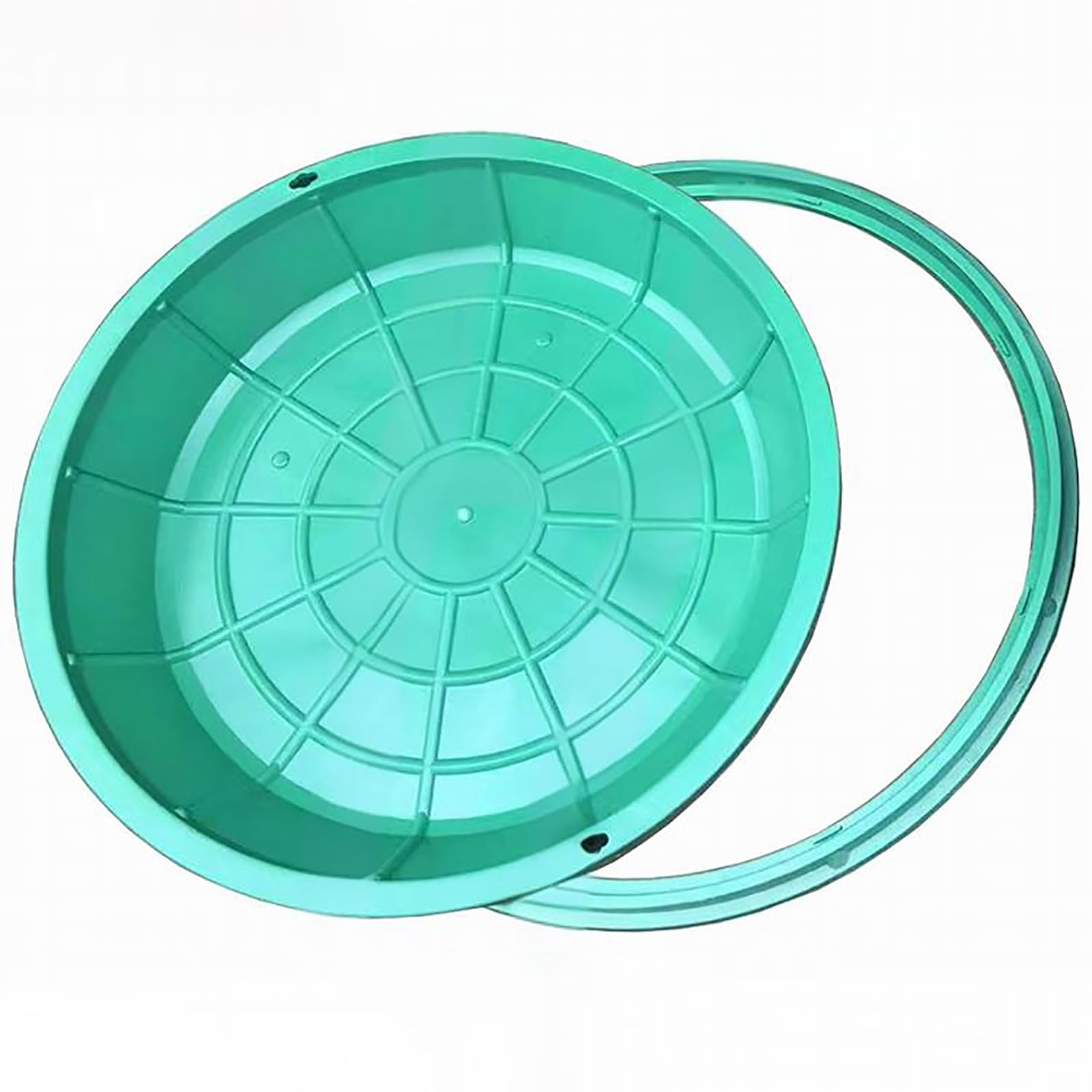 Couvercle fosse septique 50 cm vert pour remplacer une plaque cassée et sécuriser le jardin