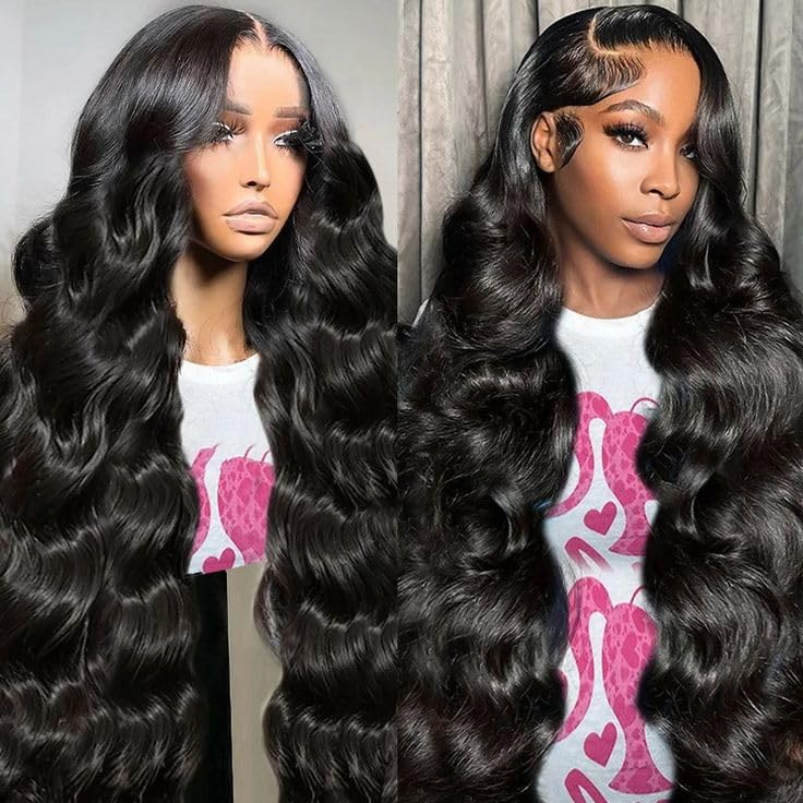 28 Inch Body Wave Lace Front Wigs - Human Hair 13X4 HD Lace Front Wig, 180% Density, Glueless, Pre Plucked, Baby Hair, Natural Black
