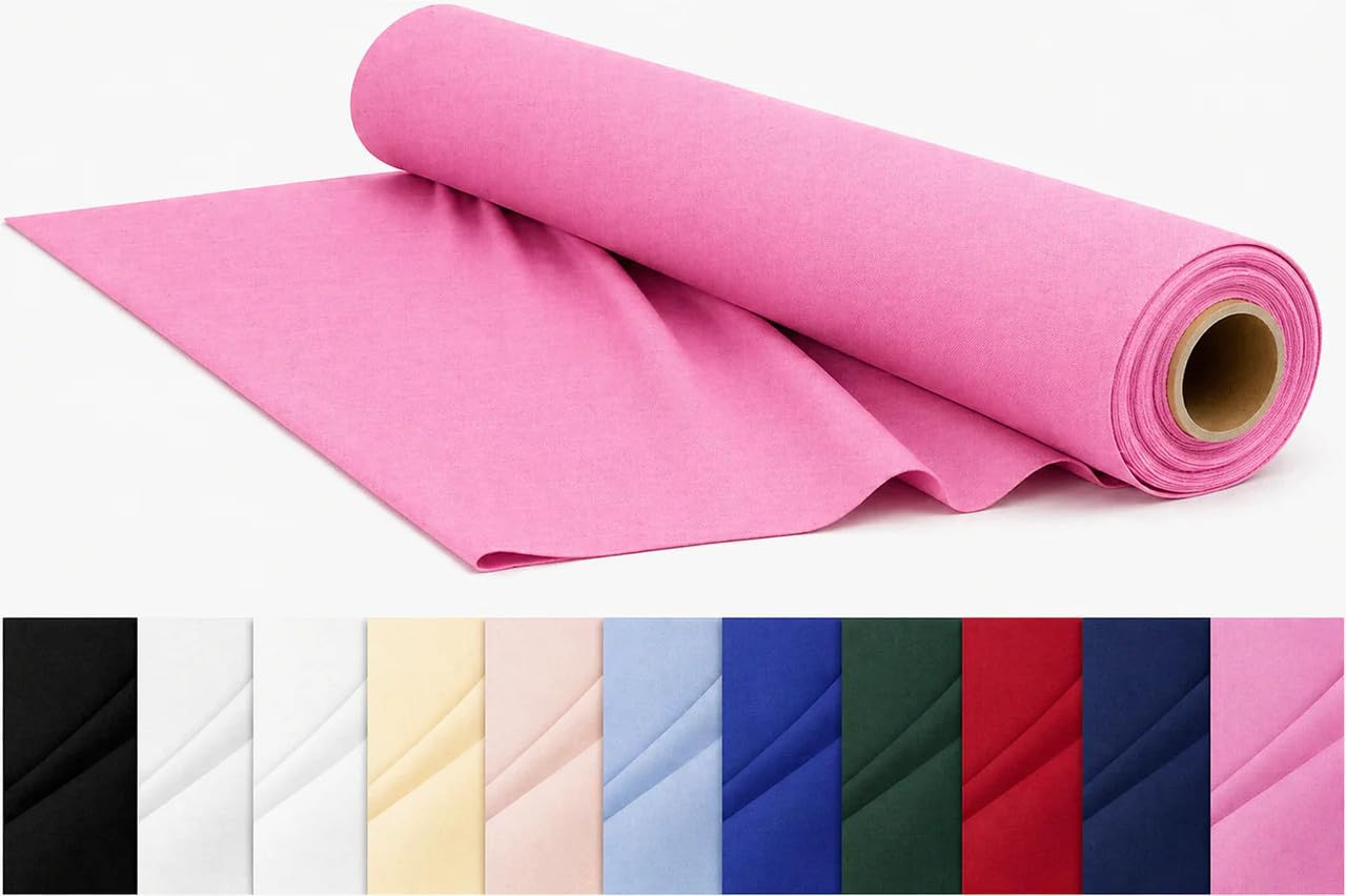 CraftsFabrics Plain Dyed Homespun Cotton Fabric – 100% Cotton – 110cm Wide – Soft Woven Craft Fabric for Sewing, Quilting, Dressmaking, Crafts & Home Décor (Candy, 3 Metre Pre-Cut) — image 1