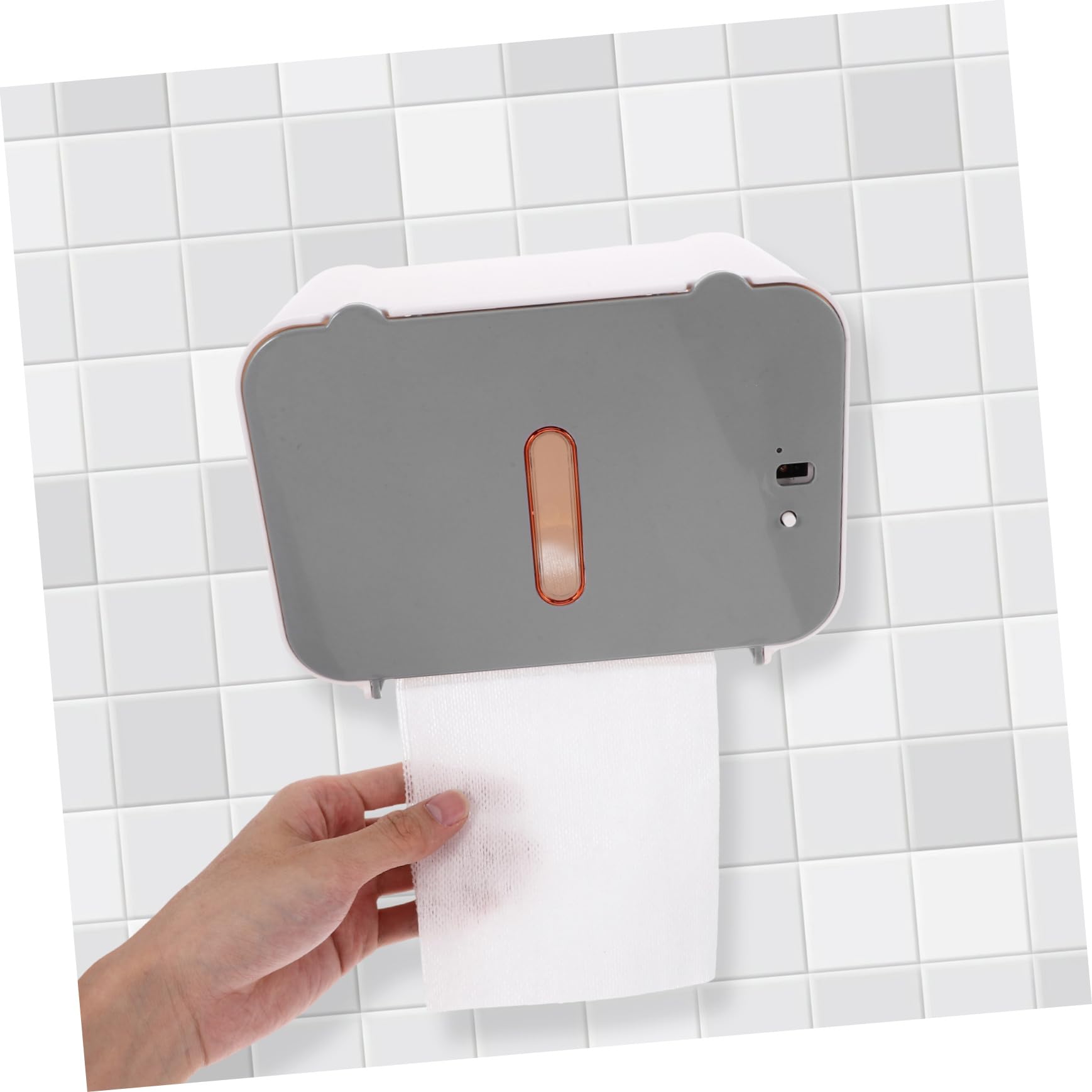 SEWACC Dispensador de Toallas Activado por Sensor sin Contacto para Baño y Cocina Montaje sin Taladro Gran Capacidad de Papel Papelera Eléctrica Automática Gris Ilimitado