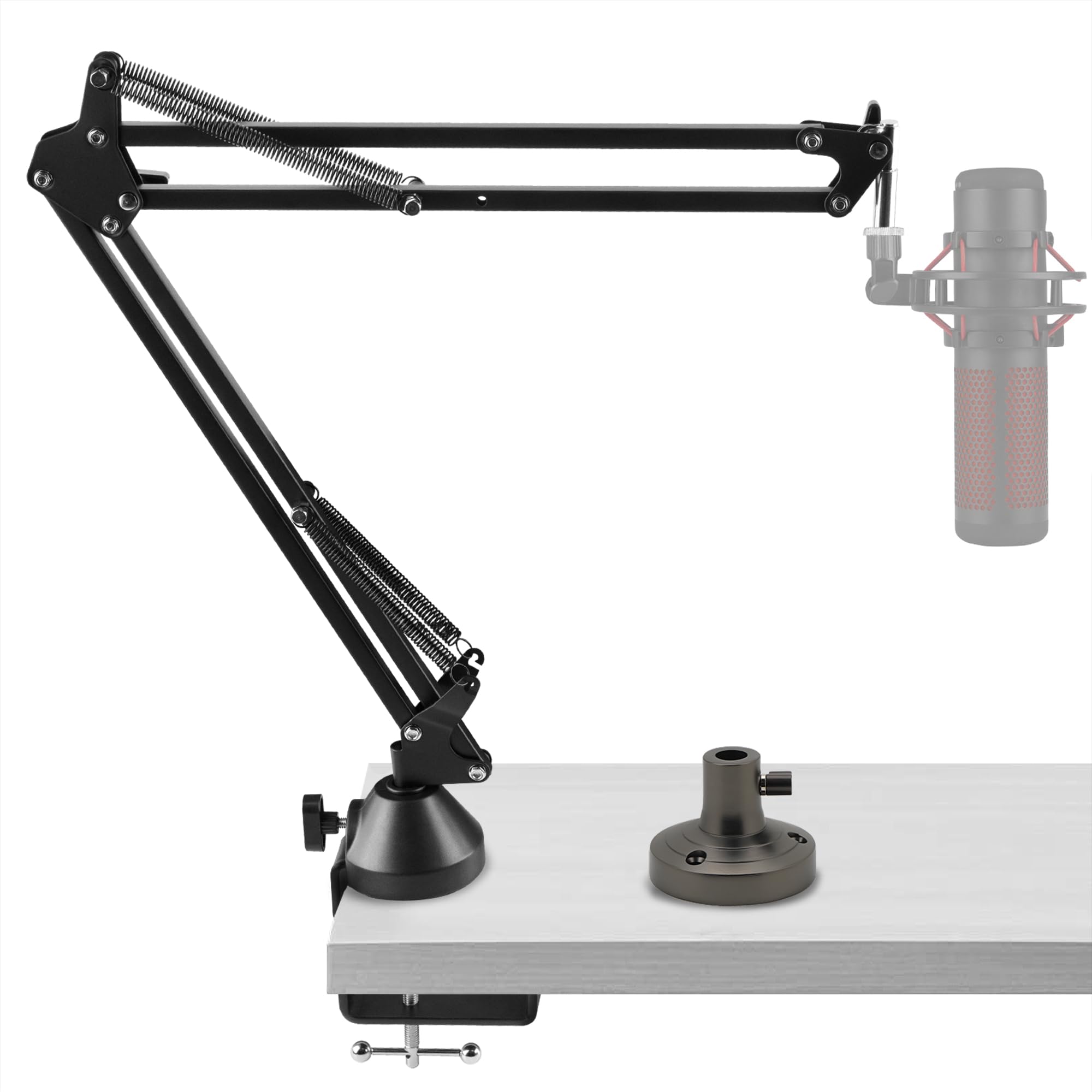 Mikrofonarm kompatibel mit HyperX QuadCast, QuadCast S, SoloCast Mic Boom Arm mit Tischflanschhalterung Adapter, Aufhängungsständer, Schreibtischhalterung