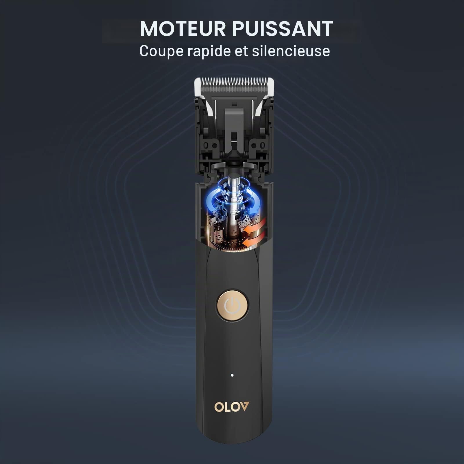 OLOV Tondeuse Électrique Homme, pour Corps, Parties Intimes et Nez, Lame En Céramique Antirouille, USB Rechargeable Imperméable